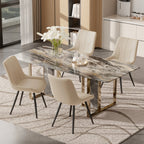 Upholstered Dining Chairs Set of 2 Modern Faux Leather Dining Room Chairs with Thick Cushion