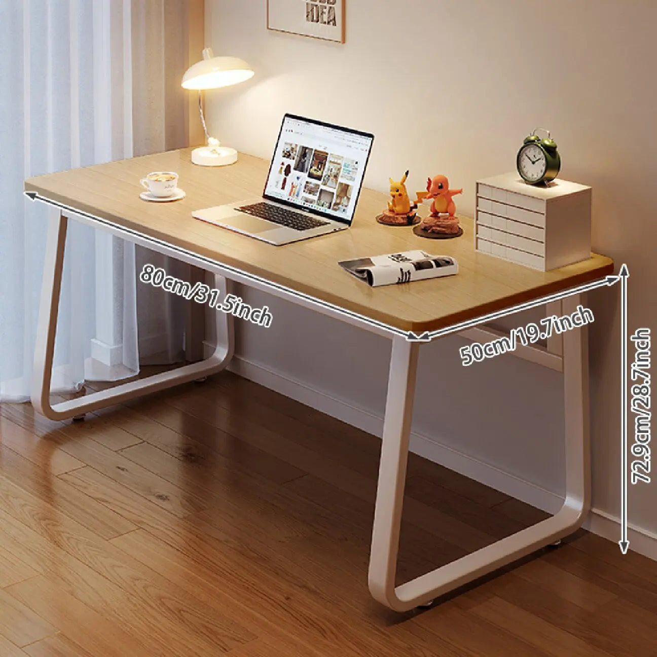 Computer Desk Modern Simple Style Desk for Home Office, White Small Writing Table Study Corner Work