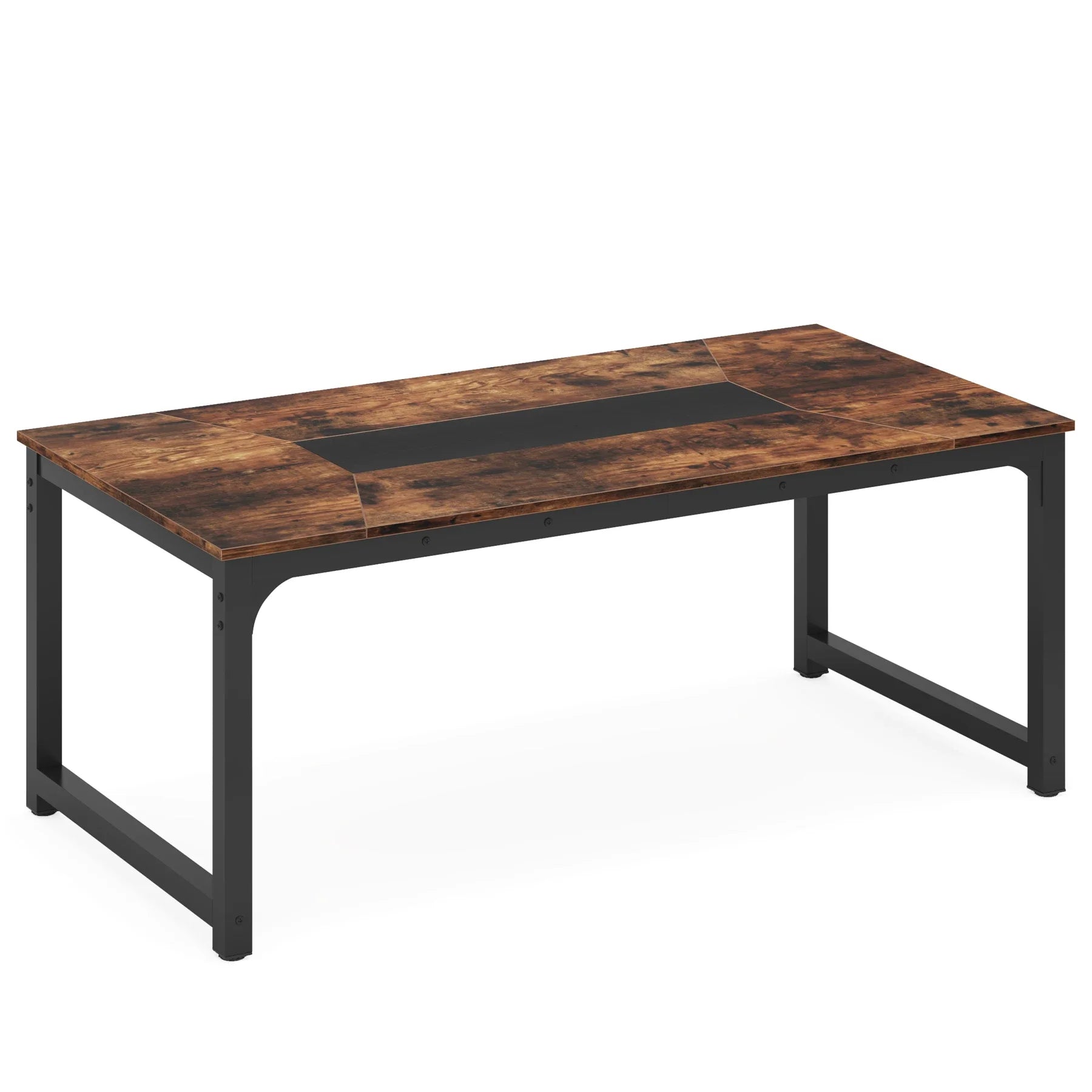 Tribesigns Kitchen Modern Industrial Dining Table for 6-8 Person with Metal Frame