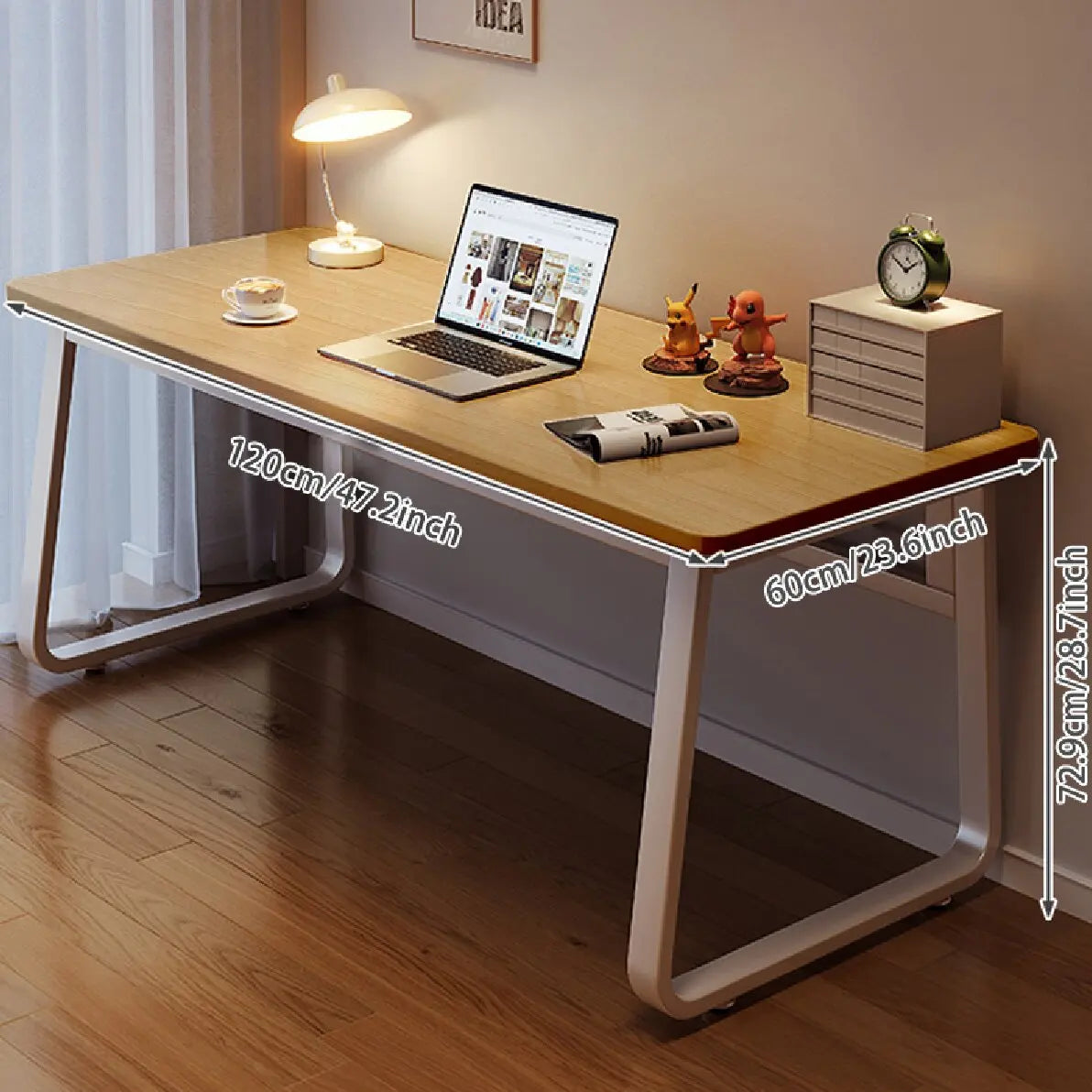 Computer Desk Modern Simple Style Desk for Home Office, White Small Writing Table Study Corner Work