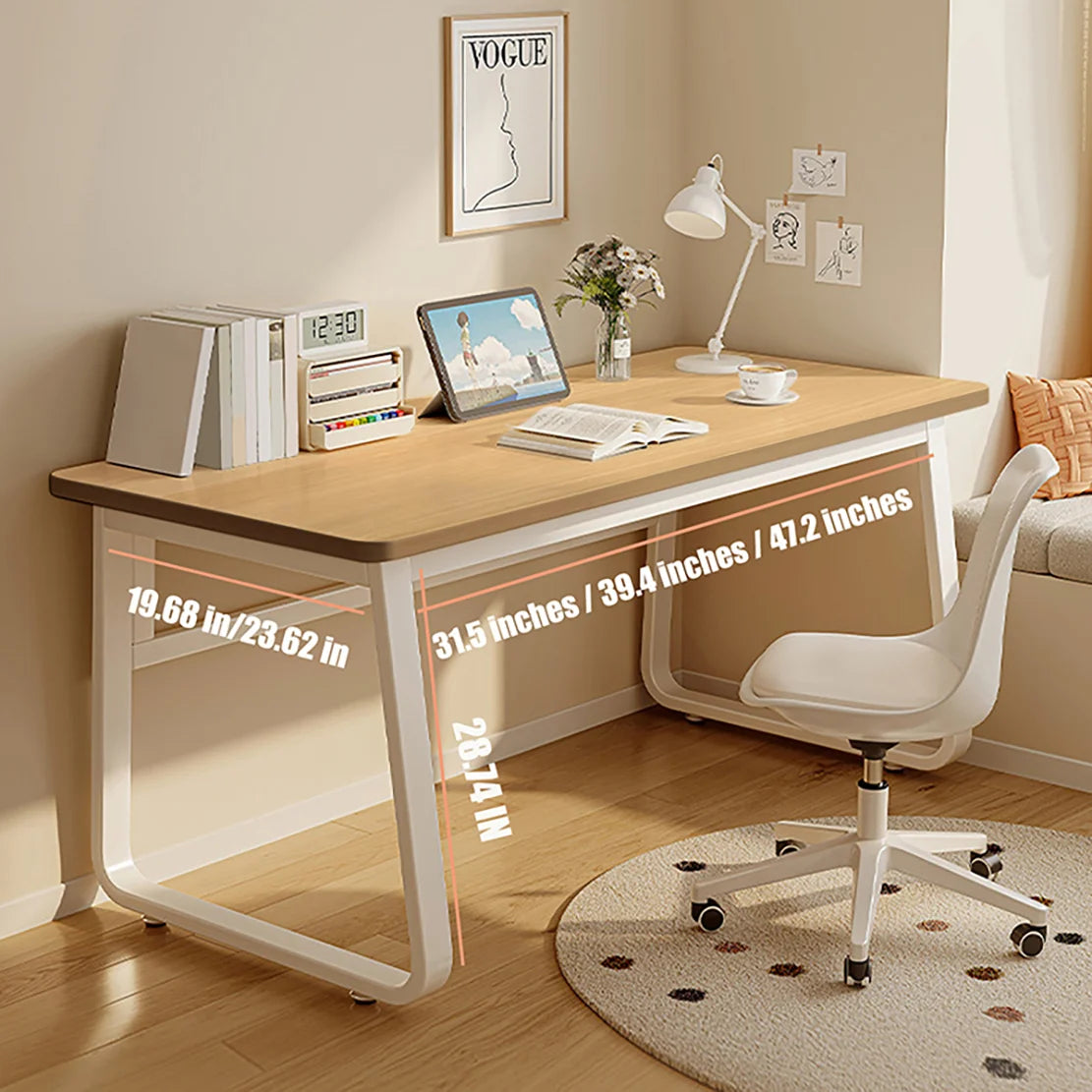 Computer Desk Modern Simple Style Desk for Home Office, White Small Writing Table Study Corner Work