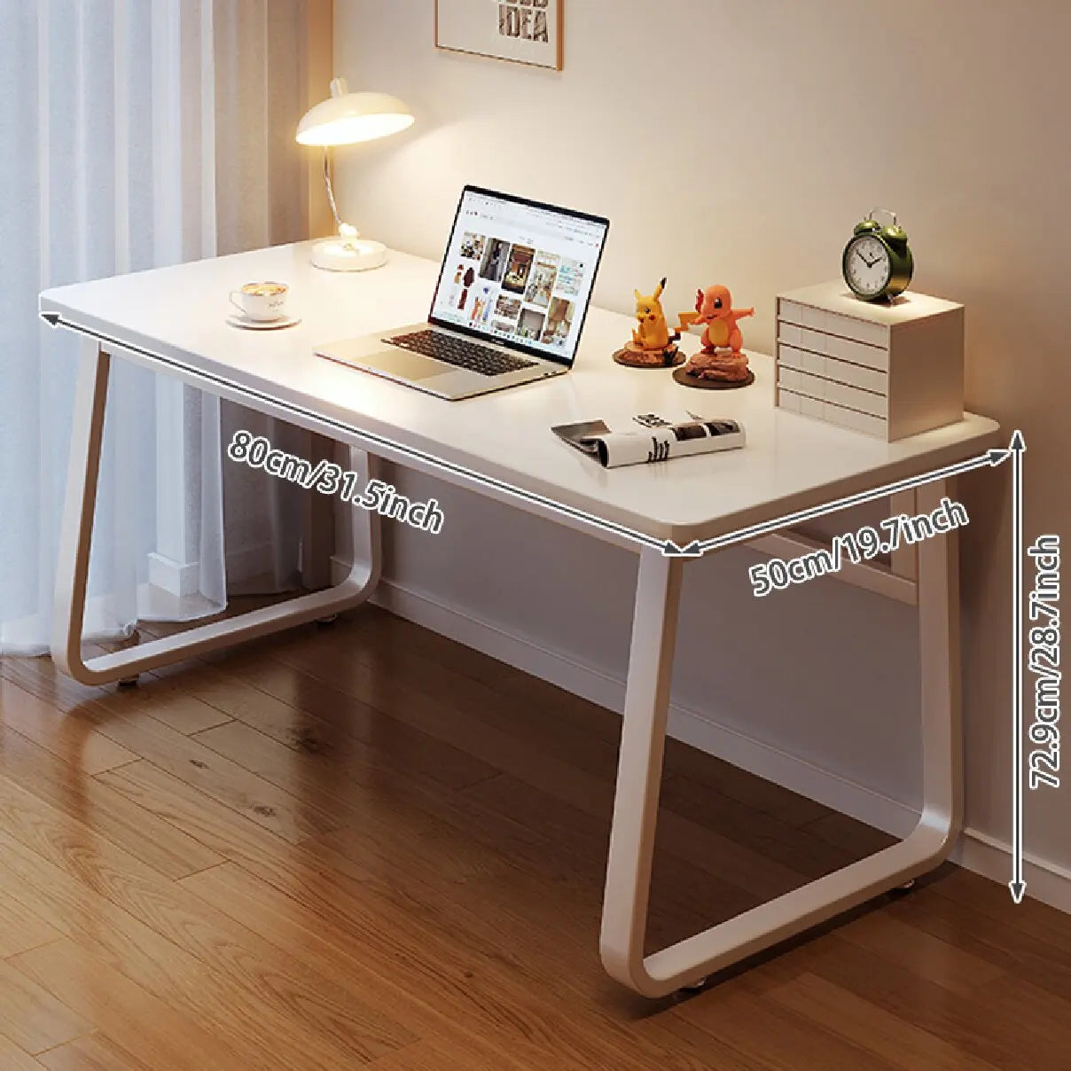 Computer Desk Modern Simple Style Desk for Home Office, White Small Writing Table Study Corner Work