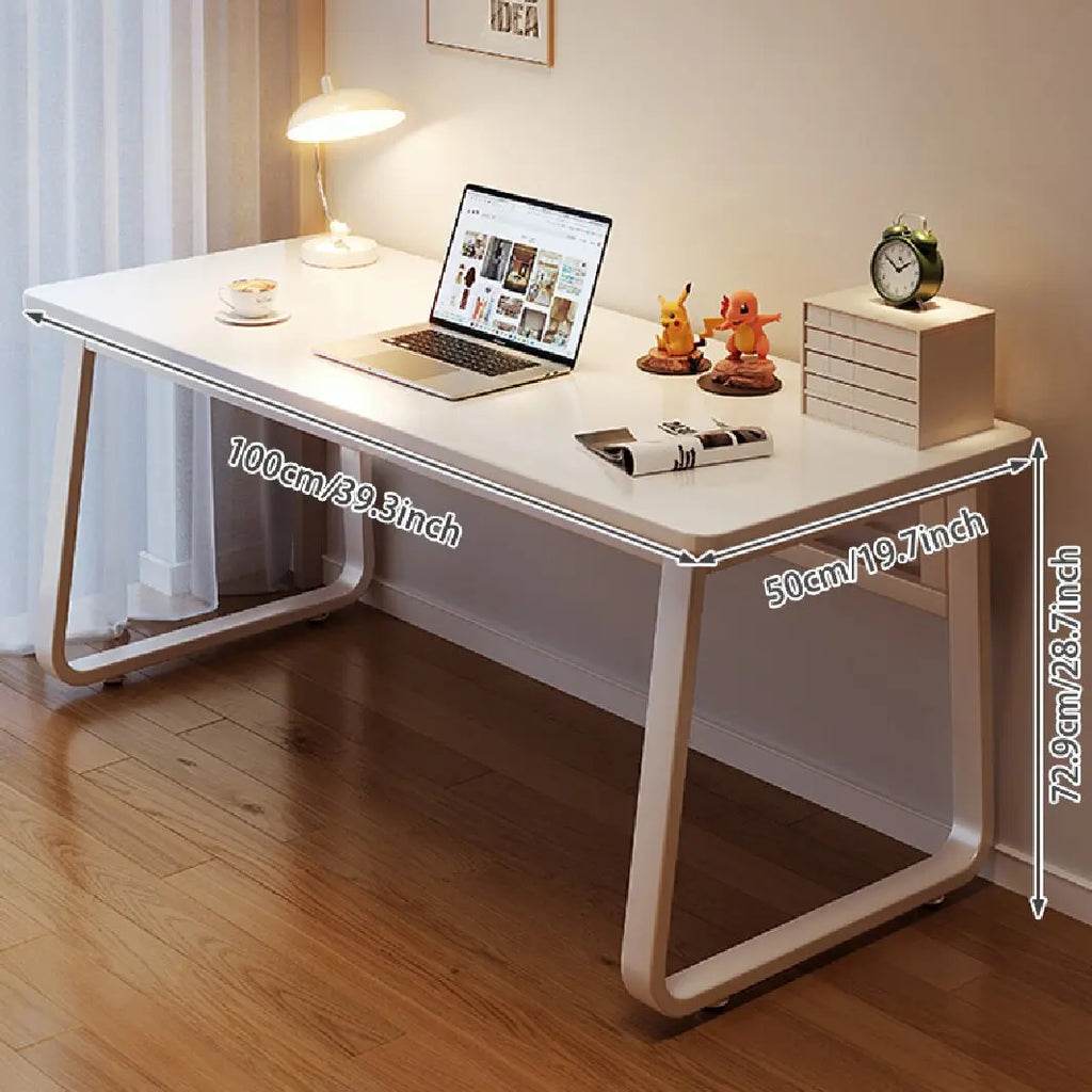 Computer Desk Modern Simple Style Desk for Home Office, White Small Writing Table Study Corner Work