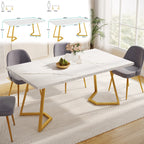 Tribesigns 63-Inch Rectangular Dining Table for 4 to 6, Modern Kitchen Table with Faux Marble Table