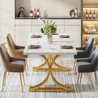 Tribesigns 63-Inch Rectangular Dining Table for 4 to 6, Modern Kitchen Table with Faux Marble Table