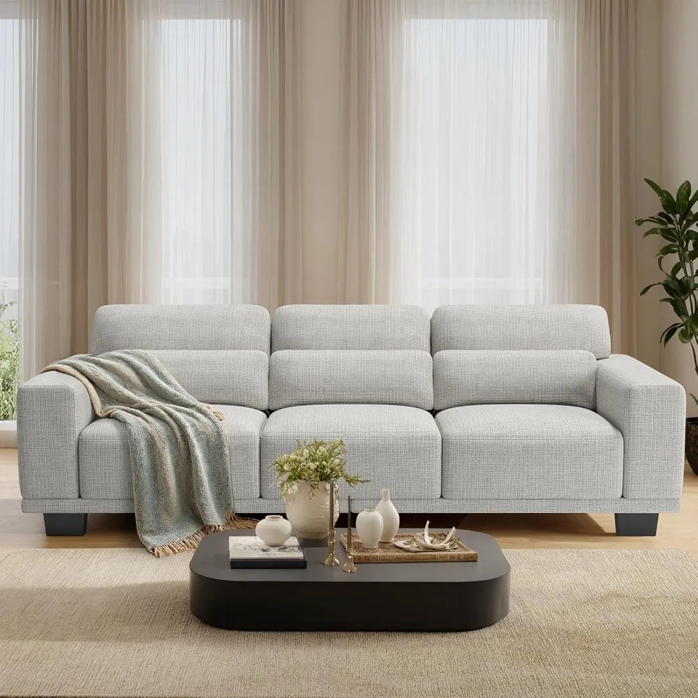 3 Seater Couch, Sofas for Living Room with Deep Seats and Wide Armrests, 89" Comfy 3 Seater Sofa