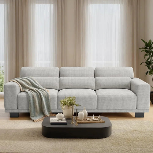 3 Seater Couch, Sofas for Living Room with Deep Seats and Wide Armrests, 89" Comfy 3 Seater Sofa