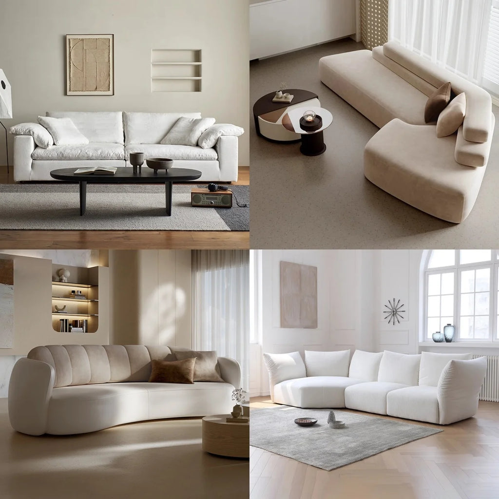 Customized Home Furniture Set Modern and Good Quality Simple Curved Sofa for Bedroom or Living