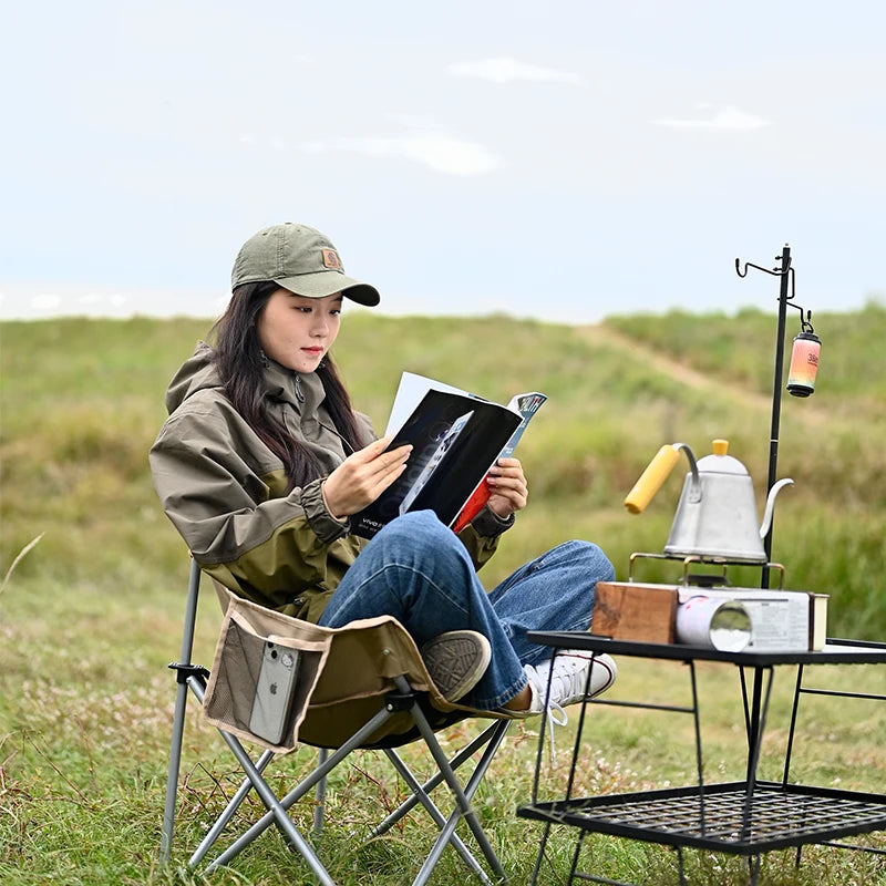 Outdoor Folding Moon Chair Portable Chair Camping Chair Picnic Gear Fishing Small Horse Stool Student