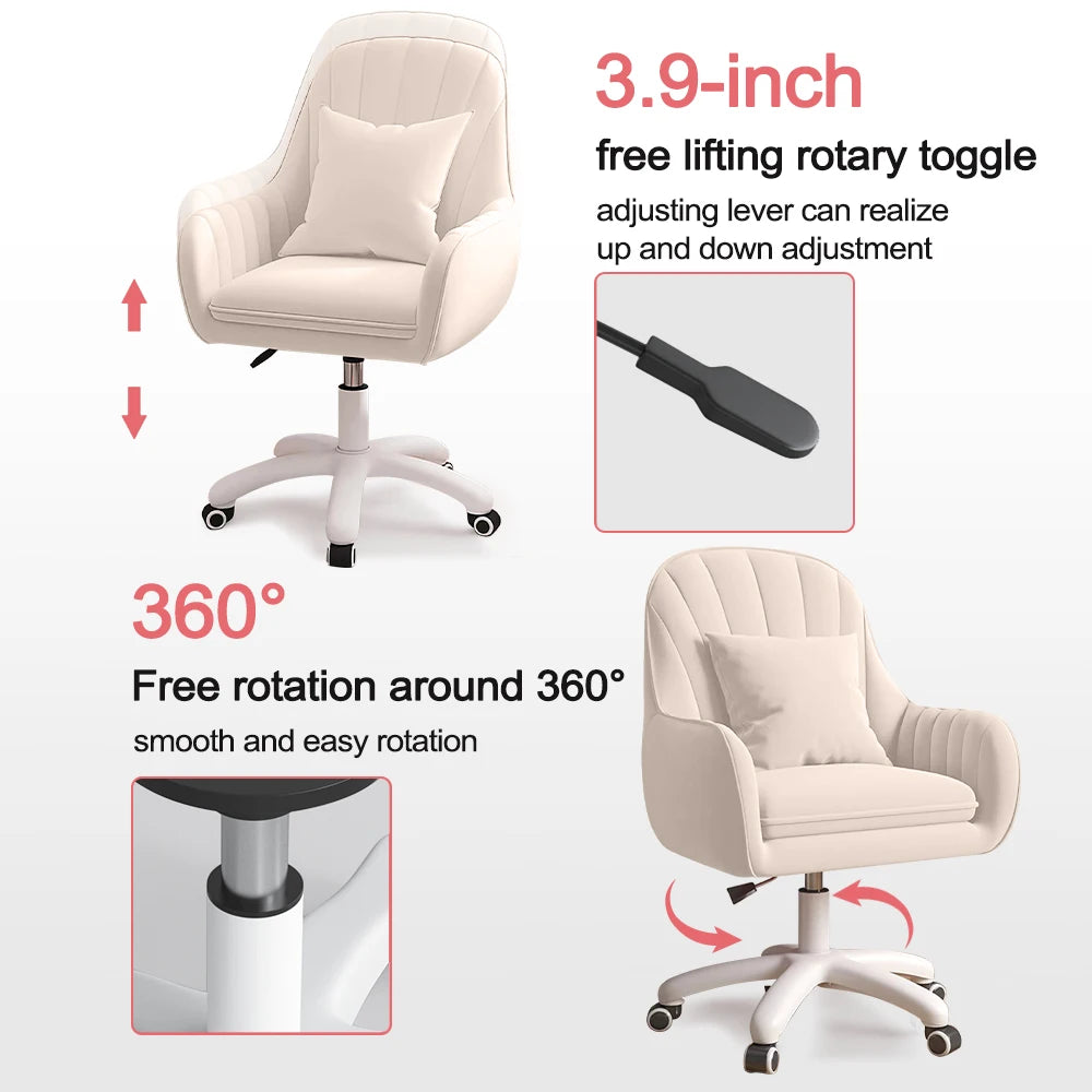 Home Office Chair Computer Chair with Mid-Back Upholstered Modern Tufted Computer Task Chair Swivel Height