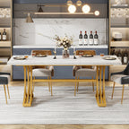 Tribesigns 63-Inch Rectangular Dining Table for 4 to 6, Modern Kitchen Table with Faux Marble Table