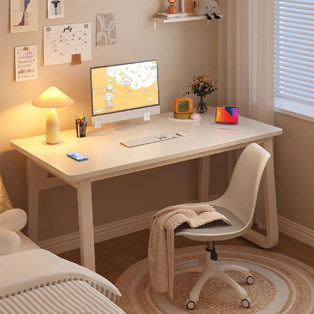 Computer Desk Modern Simple Style Desk for Home Office, White Small Writing Table Study Corner Work