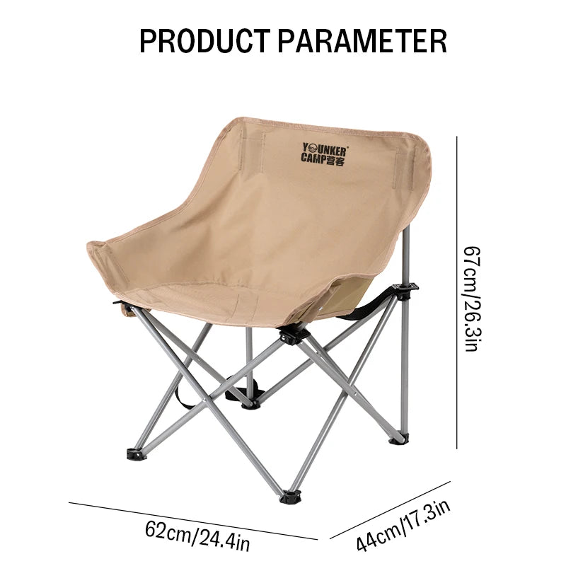 Outdoor Folding Moon Chair Portable Chair Camping Chair Picnic Gear Fishing Small Horse Stool Student