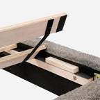 Boucle Upholstered Platform Bed Frame Queen Size with Headboard, Mattress Foundation/Strong Wooden