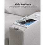 3 Seater Couch, Sofas for Living Room with Deep Seats and Wide Armrests, 89" Comfy 3 Seater Sofa