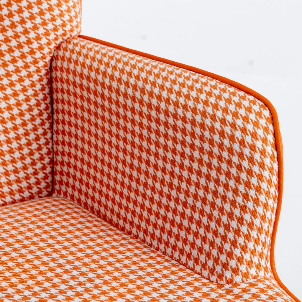 35.5” Nursery Rocking Chair Cotton Linen Upholstered Glider Chair With High Backrest Armchair