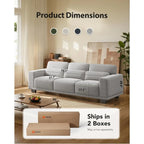 3 Seater Couch, Sofas for Living Room with Deep Seats and Wide Armrests, 89" Comfy 3 Seater Sofa