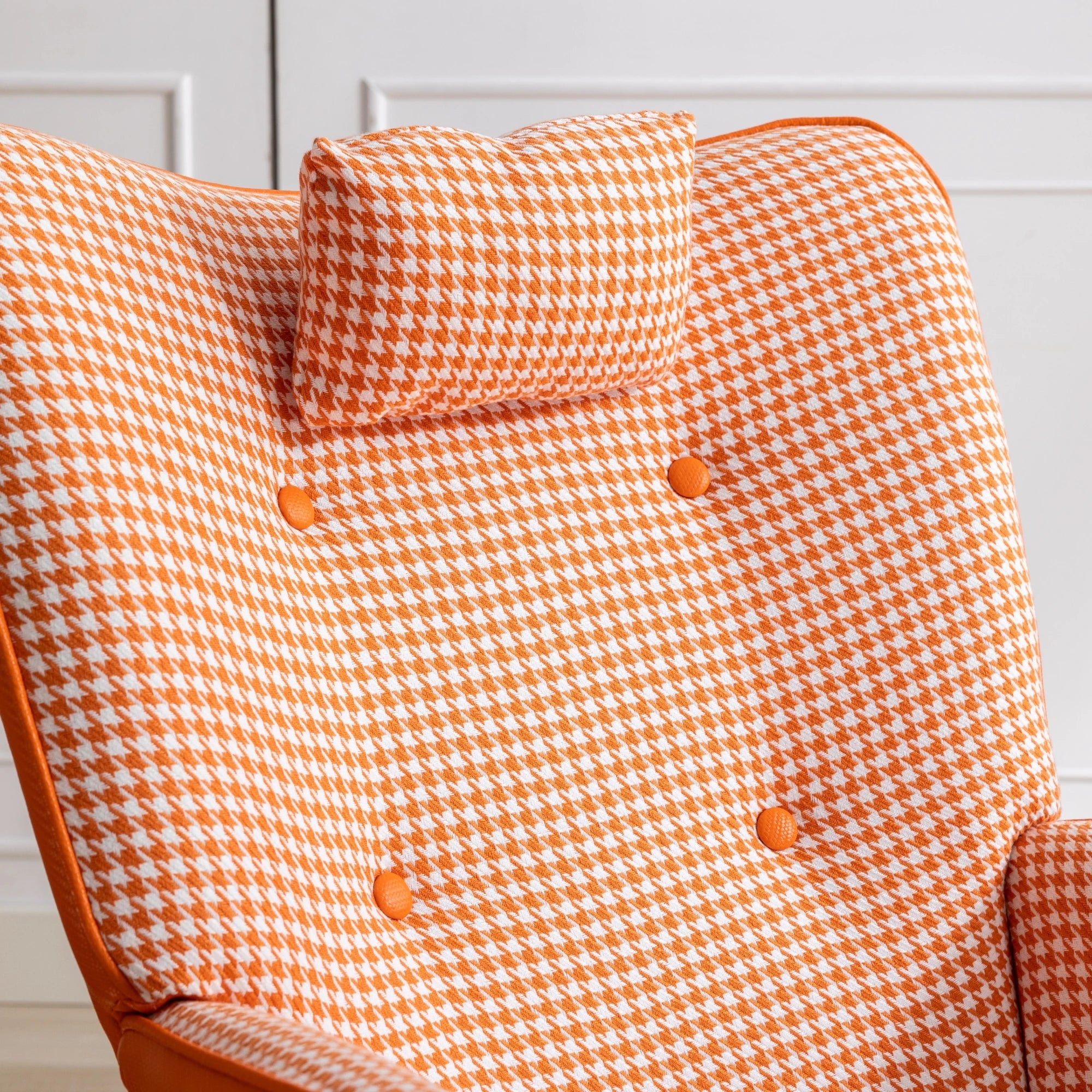 35.5” Nursery Rocking Chair Cotton Linen Upholstered Glider Chair With High Backrest Armchair