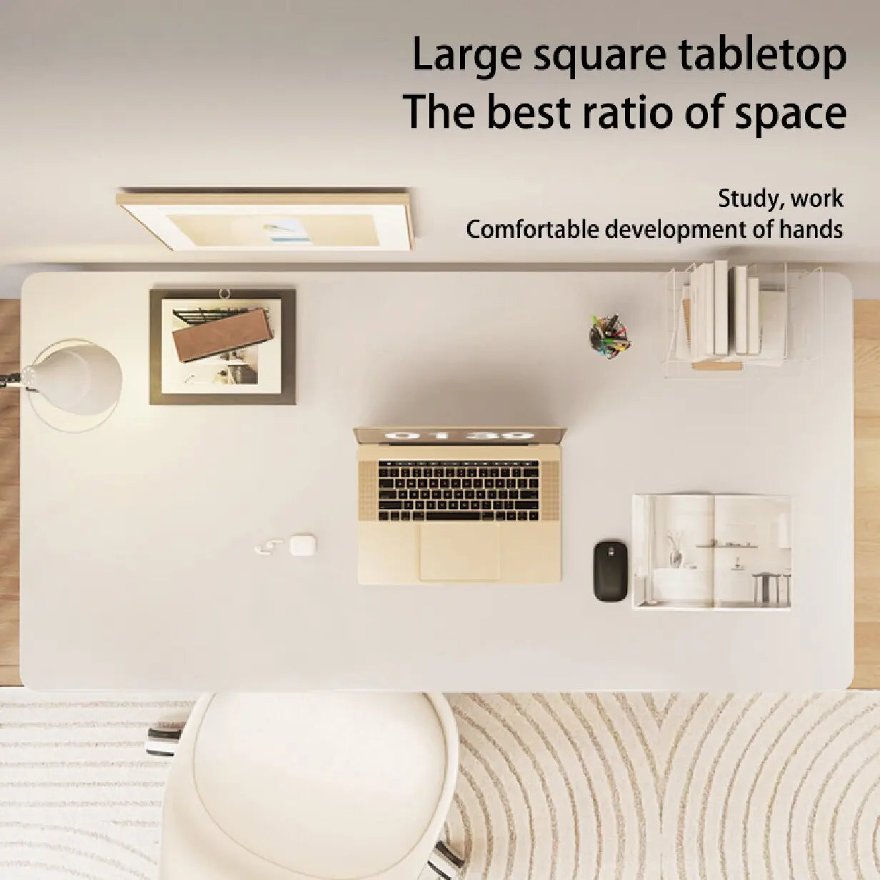 Computer Desk Modern Simple Style Desk for Home Office, White Small Writing Table Study Corner Work
