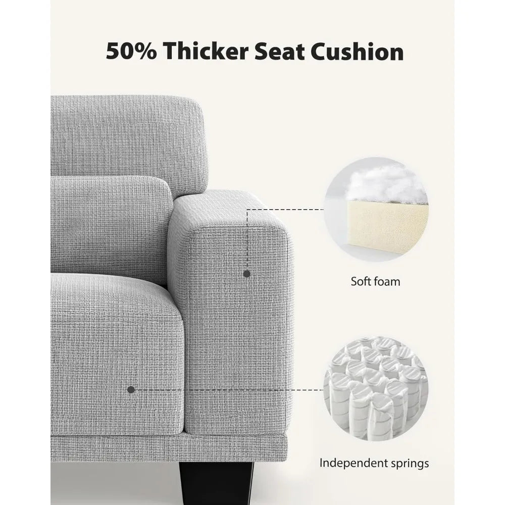 3 Seater Couch, Sofas for Living Room with Deep Seats and Wide Armrests, 89" Comfy 3 Seater Sofa