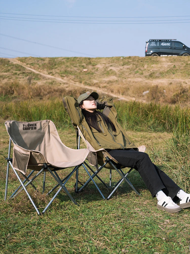 Outdoor Folding Moon Chair Portable Chair Camping Chair Picnic Gear Fishing Small Horse Stool Student